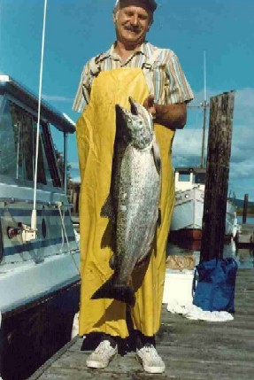 Greg with some of his catch from his boat the 'Bar Hopper' 1986