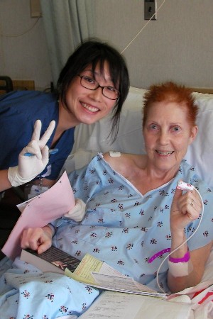 Barbara recovering at the UCLA Medical Center