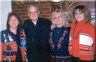 Walter with 3 of his 4 children. (L to R) Deborah Wilson, Donna Smith and Jane Phillips