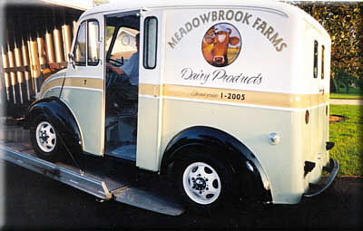 The DIVCO Milk truck, two years later. Of note, the number under the logo was George's telephone number as a boy. Also, the number 7 on the front panel is in honor of George's hero, the great Mickey Mantle.