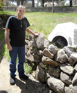 Retaining wall Jimmy chipped, jackhammerd, and installed by hand