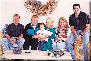 Son Scott, Ron, grandson Anthony, Janet, daughter Leslee, grandson Michael, son-in-law John
